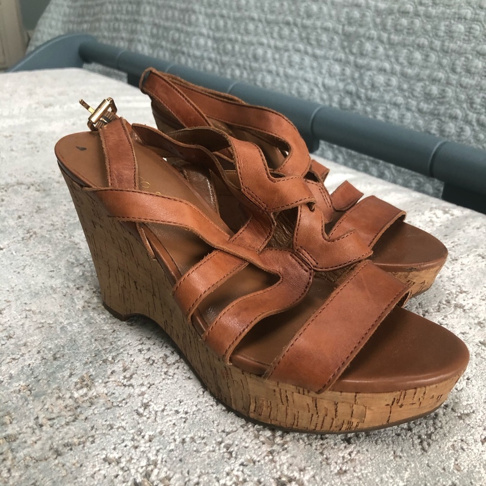 Leather high heels